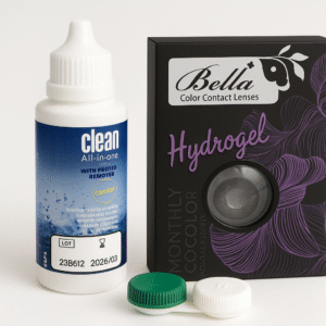 Lentilles Bella Glow Hydrogel + Produit d’entretien + Étui lentilles