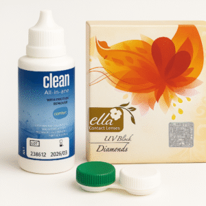 Lentilles Bella Diamonds UV Block + Produit d’entretien + Étui lentilles