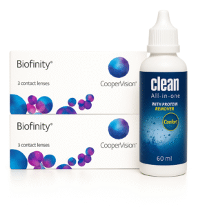 2 Lentilles Biofinity + produit 60 ml